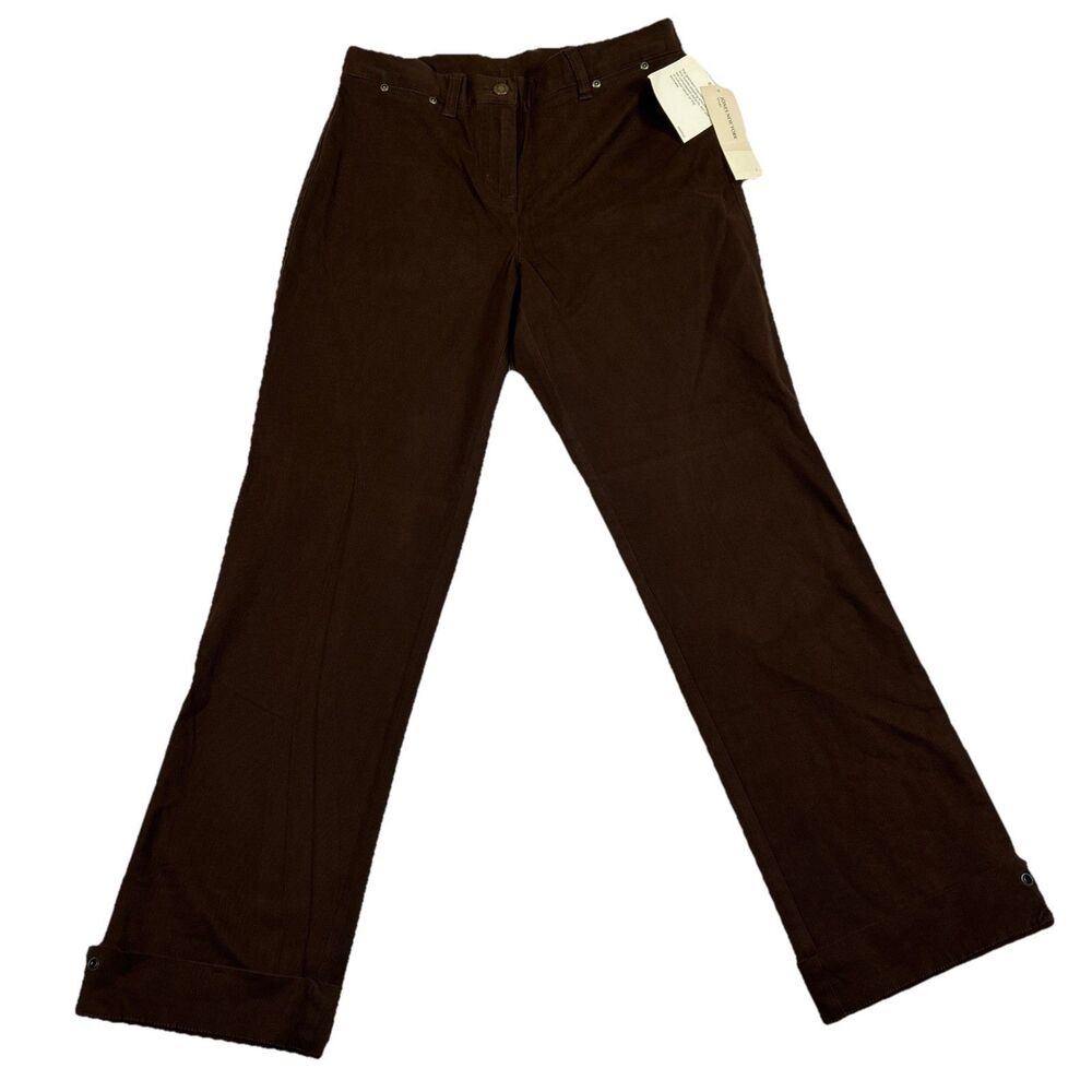 Vintage Jones New York Sport Women 6 Dress Pants Stretch Trousers Cuffed Brown